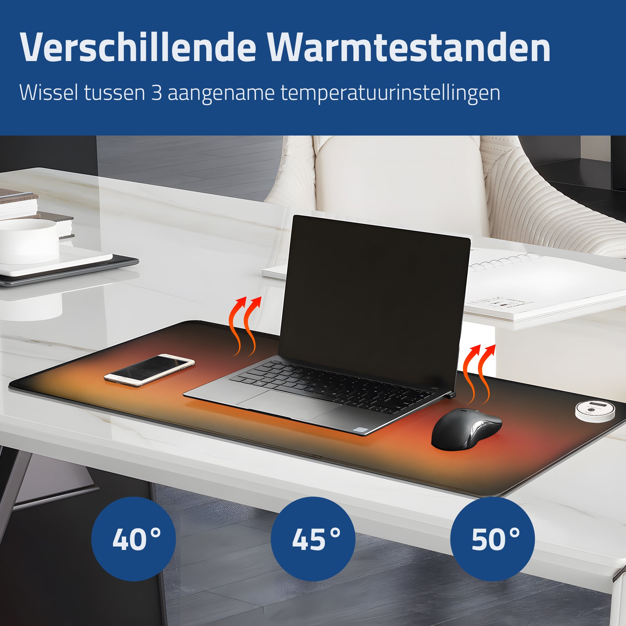 Akamduman® Verwarmde Bureau Onderlegger