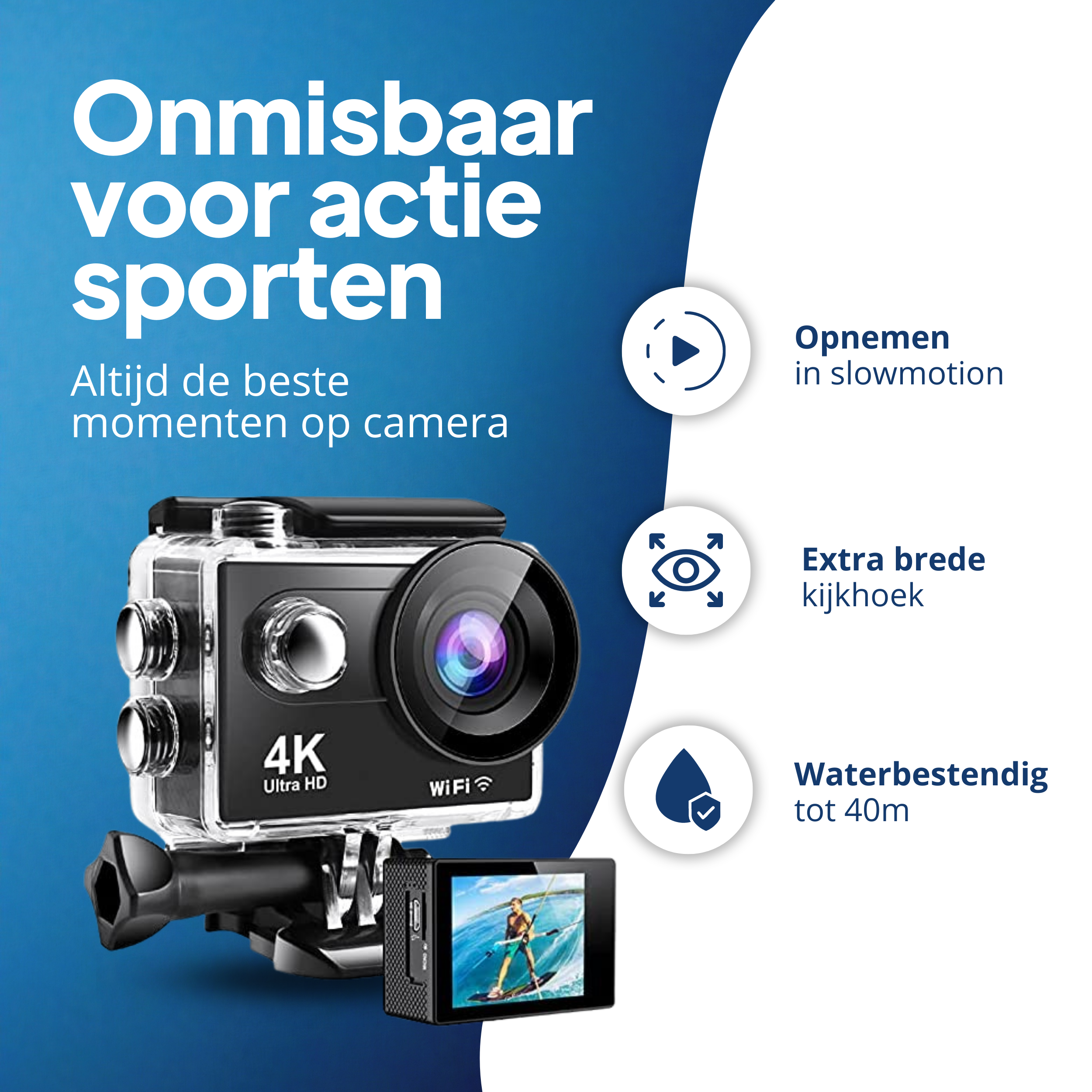 Akamduman® Action Camera 4K 24mp 60 fps