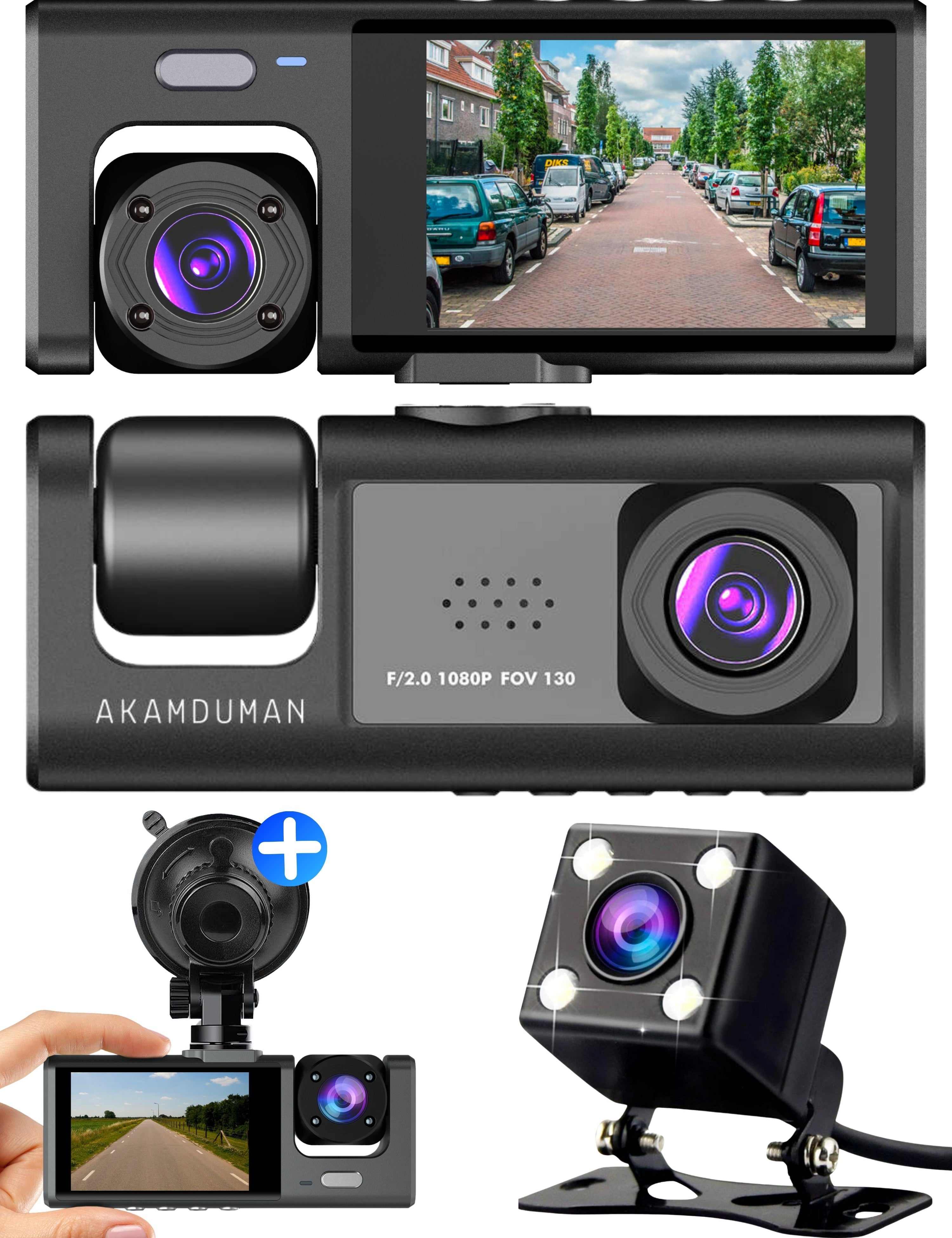 AKAMDUMAN® Dashcam Ultra HD 1080p - Full HD dashcam voor scherpe videobeelden - AKAMDUMAN